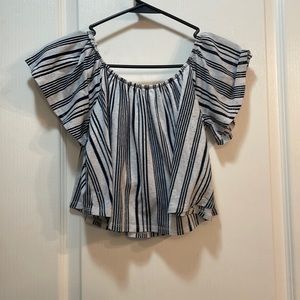 Medium, Derek Heart, off shoulder, black and white croptop.